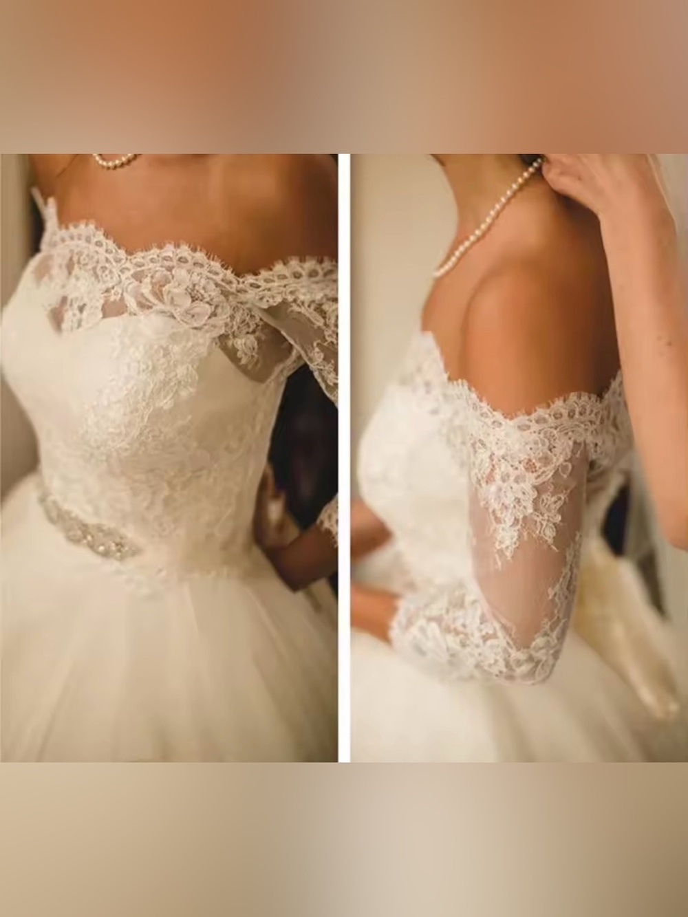 Off-the-Shoulder Lace Bolero - White